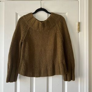 Free People Chunky Olive Sweater